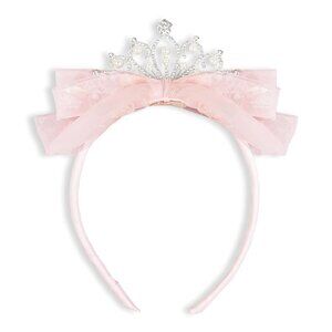 Princess Tiara Crown Headbands Cute Tulle Bow Tiaras Birthday Headband for Women